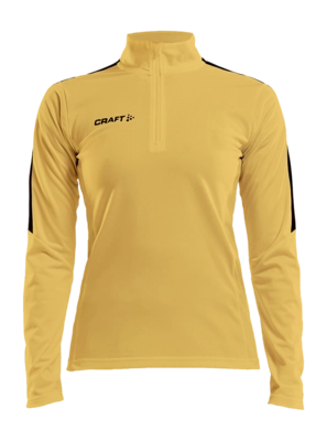 Trainingsjack Craft Women Progress Halfzip LS Tee Yellow/Black Regular Fit