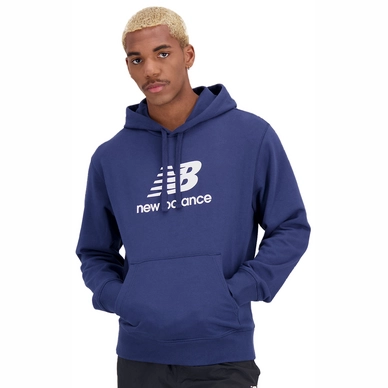 Pullover New Balance Essentials Stacked Logo French Terry Hoodie Men NB Navy