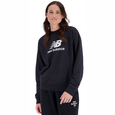 Pullover New Balance Essentials Stacked Logo French Terry Crewneck Women Black