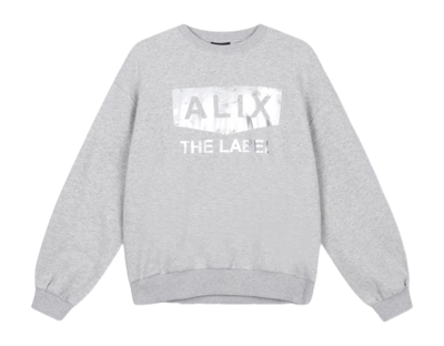 Trui Alix The Label Women Foil Logo Sweater Soft Grey Melange