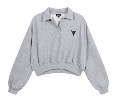 Trui Alix The Label Women Polo Sweater Soft Grey Melange