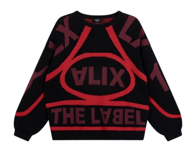 Trui Alix The Label Women Racer Jacquard Pullover Black