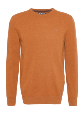 Trui Barbour Men Essential Lambswool Crew Neck Sweater Dark Copper