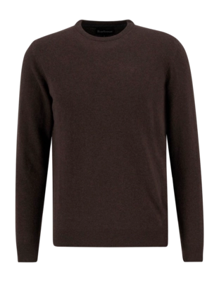 Trui Barbour Men Essential Lambswool Crew Neck Sweater Dark Oak