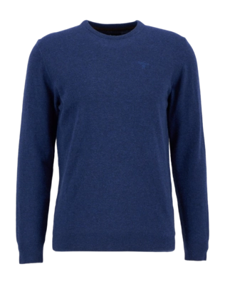 Trui Barbour Men Essential Lambswool Crew Neck Sweater Deep Blue