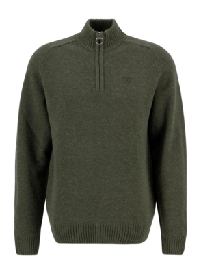 Trui Barbour Men Grangetown Half Zip Knitted Jumper Mid Olive