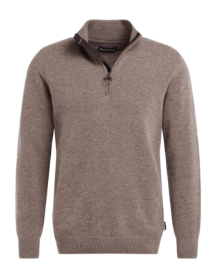 Trui Barbour Men Holden Half Zip Knitted Jumper Military Marl