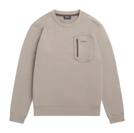 Trui Bergans Men Midtli Midlayer Sweatshirt Rock Taupe Relaxed Fit