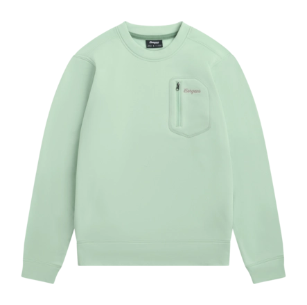 Trui Bergans Women Midtli Midlayer Sweatshirt Mint Crush Relaxed Fit