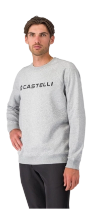 Trui Castelli Men Logo Melange Gray