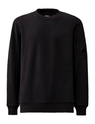 Trui CP Company Men Diagonal Raised Fleece Crew Neck Lens Total Eclipse