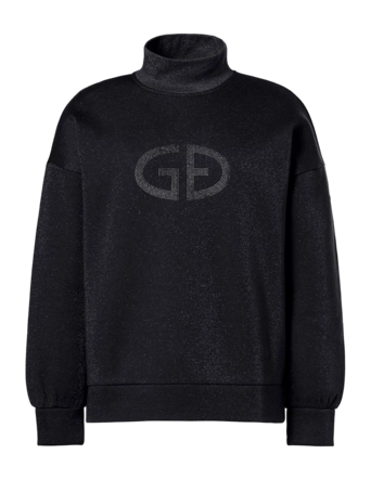 Trui Goldbergh Women Sizzle Turtle Neck Black Lurex Melange Losse pasvorm