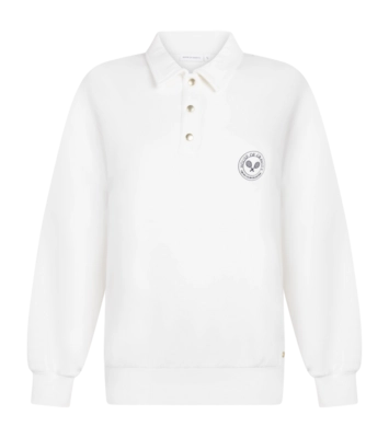 Trui House of Gravity Women Button Polo Sweater Off-White