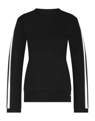 Trui House of Gravity Women Side Stripe Sweater Black Sapphire X Off White