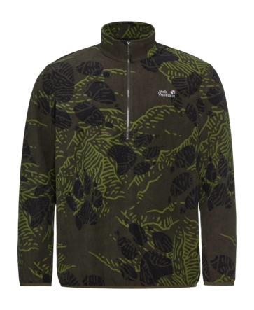 Trui Jack Wolfskin Men Paw Era 100 Print HZ Paw Obsidian Moss Relaxed Fit