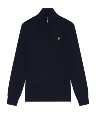 Trui Lyle & Scott Men Cotton Merino Quarter Zip Dark Navy