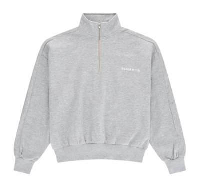 Trui Osaka Men Half Zip Heather Grey Relaxed Fit