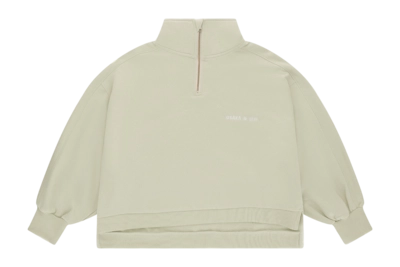 Trui Osaka Women Cropped Half Zip Warm Grey Relaxed Fit
