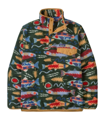 Trui Patagonia Men LW Synch Snap-T P/O Salmon Energy: Old Growth Green