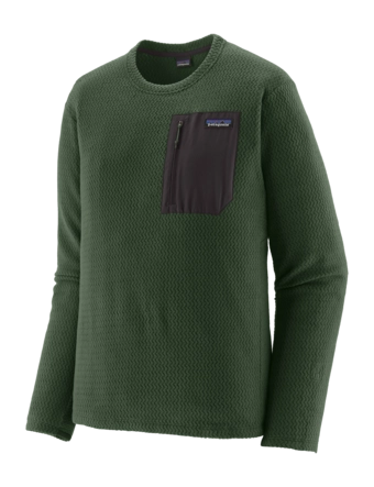 Trui Patagonia Men R1 Air Crew Treeline Green Regular Fit