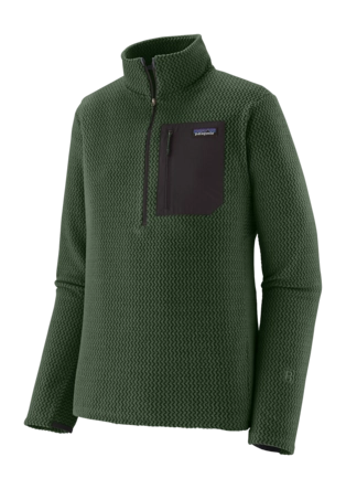 Trui Patagonia Men R1 Air Zip Neck Treeline Green Slim Fit