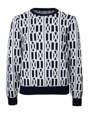 Trui The Indian Maharadja Women Knitted Sweater Night Blue Tijdloze pasvorm