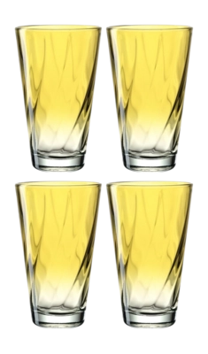 Tumbler Leonardo Twist Yellow 300 ml (Set van 4)