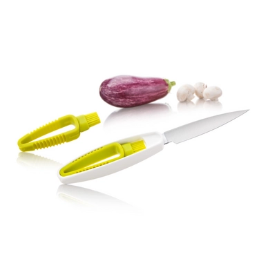 Vegetable Knife + Brush Tomorrow's Kitchen Weiß Grün