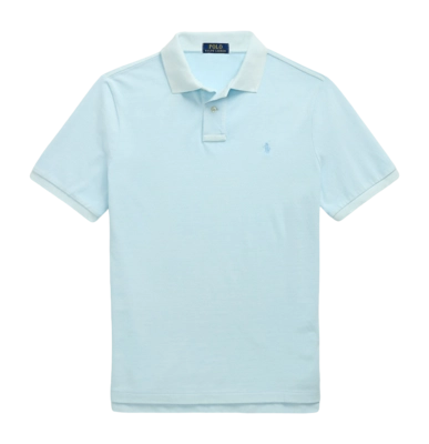 Poloshirt Ralph Lauren Slim Mineral-Dyed Mesh Herren Sky
