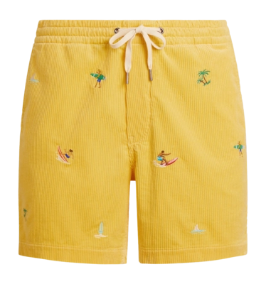 Kurze Hose Ralph Lauren Prepster Corduroy Shorts Herren Beach Yellow w/ Surfer Emblem