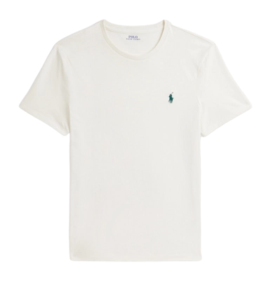 T-Shirt Ralph Lauren Men Slim Fit Jersey Crewneck Antique Cream/Antique Green