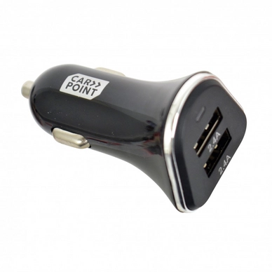 Autolader Carpoint USB Dual 12V/24V Zwart