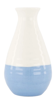 Vaas Zusss Keramiek Smal Wit / Blauw
