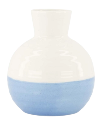 Vaas Zusss Keramiek Wit / Blauw