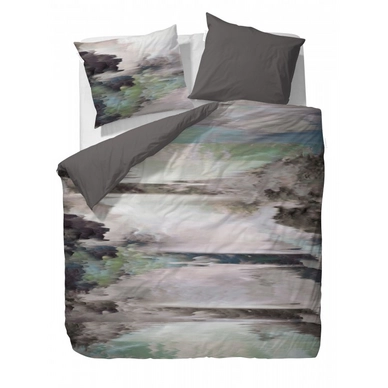 Taies d'oreiller Essenza Vance Aqua Satin de Coton (50 x 75 cm)