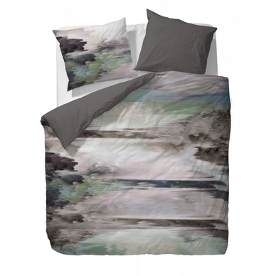 Taies d'oreiller Essenza Vance Aqua Satin de Coton (65 x 65 cm)