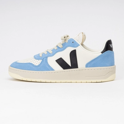 Sneaker Veja V-10 Leather Herren Pure Black Aqua White