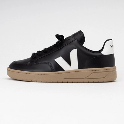 Veja Men V-12 Leather Black White Dune