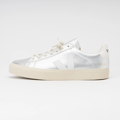 Veja Women Campo Chromefree Leather Silver White