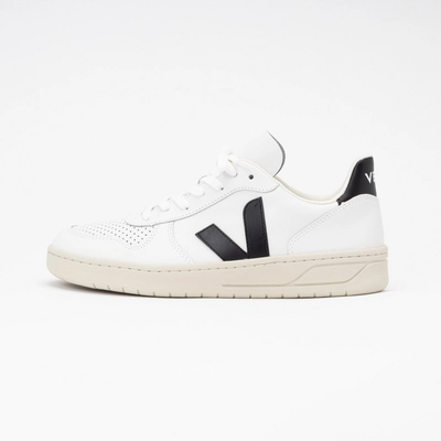 Sneaker Veja V-10 Leather Herren Extra-White Black