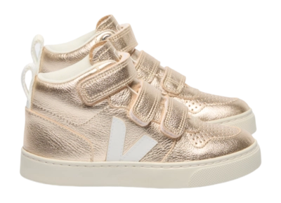 Veja Kids Small V-10 Mid Leather Platine White