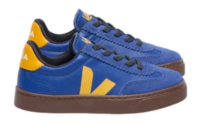 Veja Kids Small Volley O.T. Leather Atlantic Ouro Bark