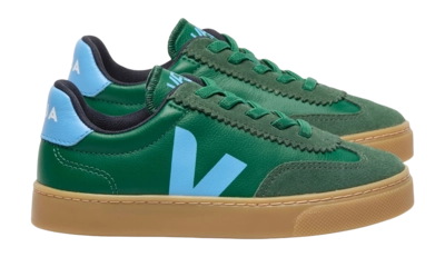 Veja Kids Small Volley O.T. Leather Golf Aqua Natural