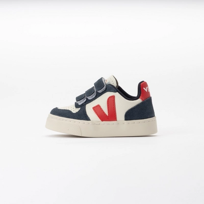 Baskets Veja Petits Enfant V-10 Chromefree Leather Pure Pekin Nautico