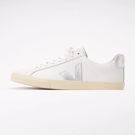 Veja Women Esplar Logo Leather Extra-White Silver '24 | Sneaker