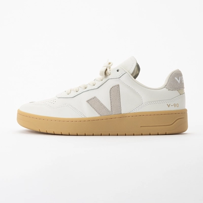 Veja Women V-90 O.T. Leather Extra-White Light-Grey Natural