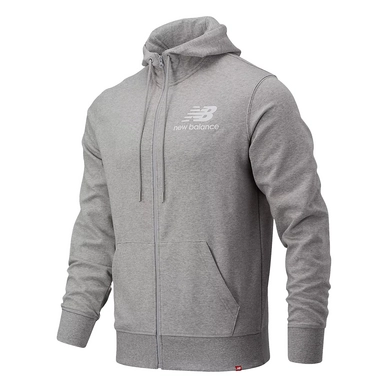 Jacke New Balance Essentials Stacked Full Zip Hood Athletic Grey Herren