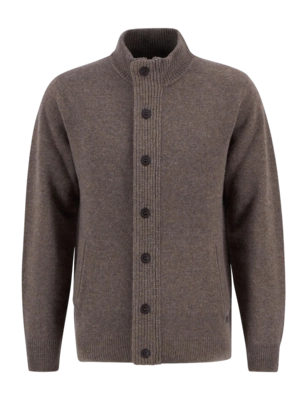 Vest Barbour Men Essential Patch Zip Through Knitted Jumper Dark Stone
