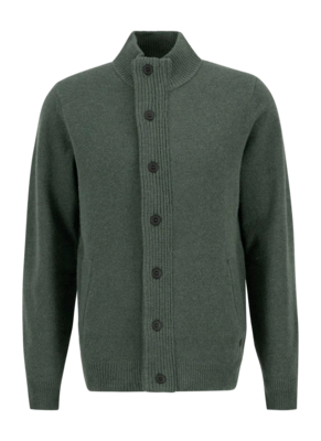 Vest Barbour Men Essential Patch Zip Through Knitted Jumper Olive