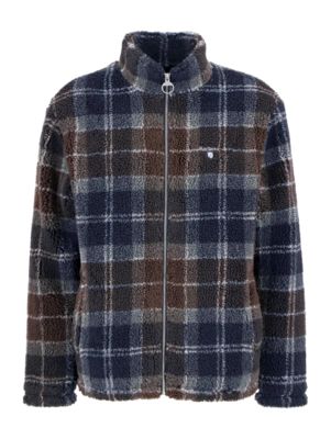 Vest Barbour Men Tartan Fleece Zip Through Midnight Oak Tartan